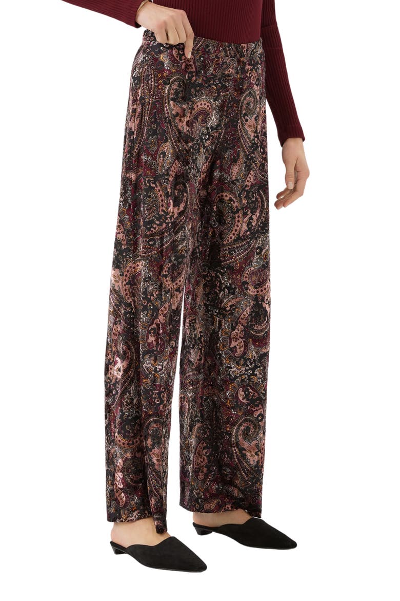 Velvet Burnout Wide Leg Pants, Alternate, color, PRINT