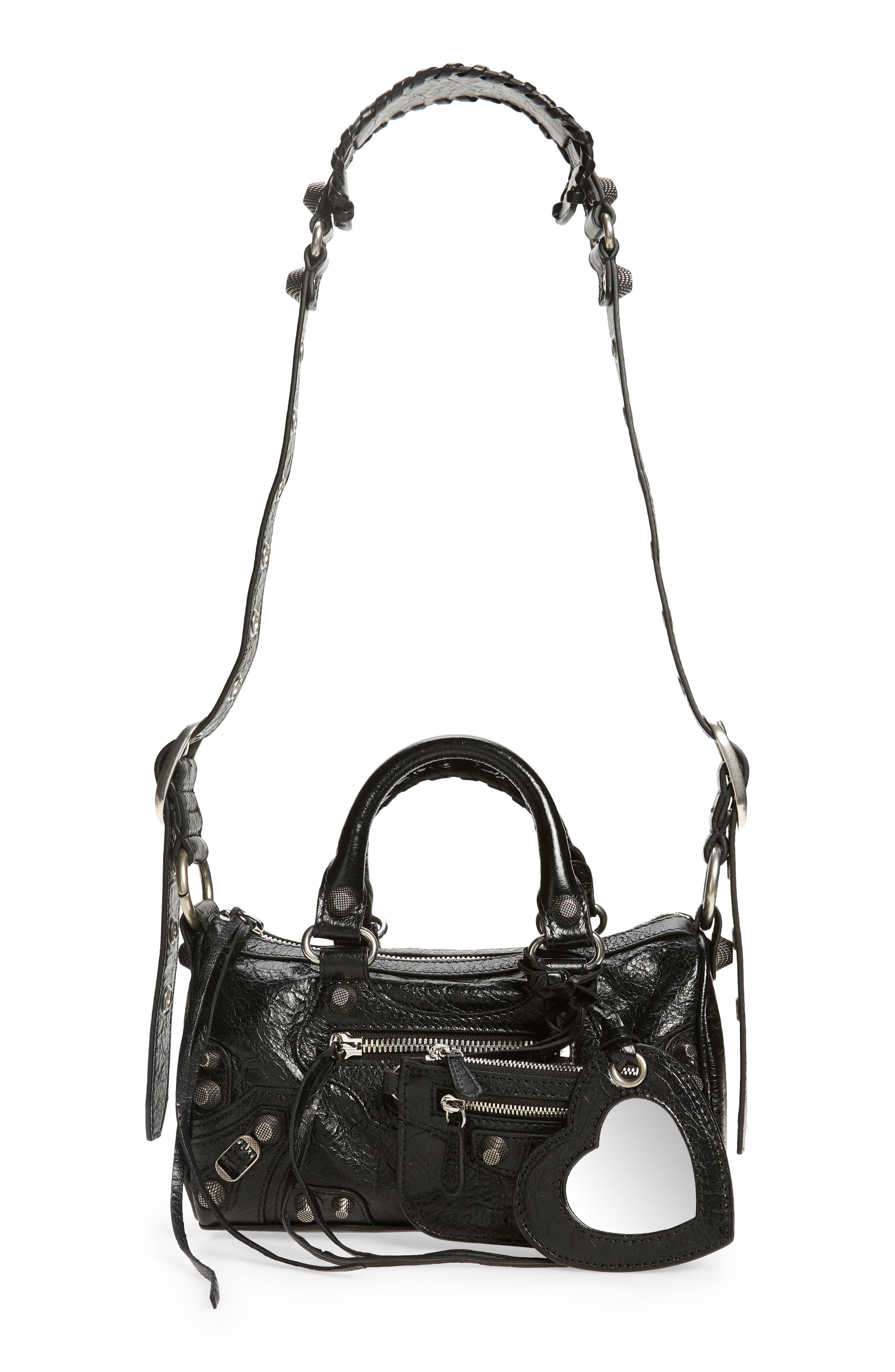 Balenciaga Mini Le Cagole Leather Shoulder Bag, Main, color, 