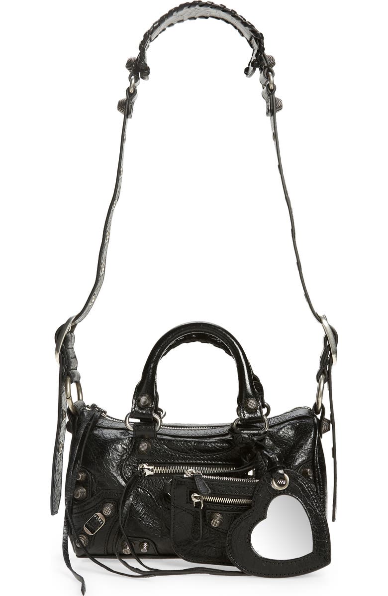 Balenciaga Mini Le Cagole Leather Shoulder Bag, Main, color,