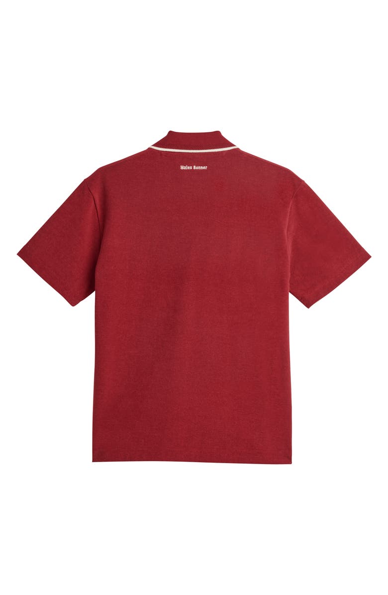 ADIDAS X WALES BONNER Johnny Collar Terry Cloth Polo, Alternate, color, Collegiate Burgundy
