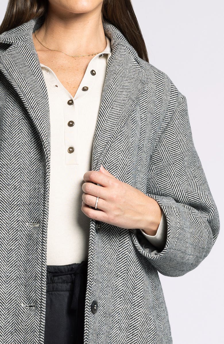 Thread & Supply Catalina Herringbone Coat, Alternate, color, Charcoal Melange