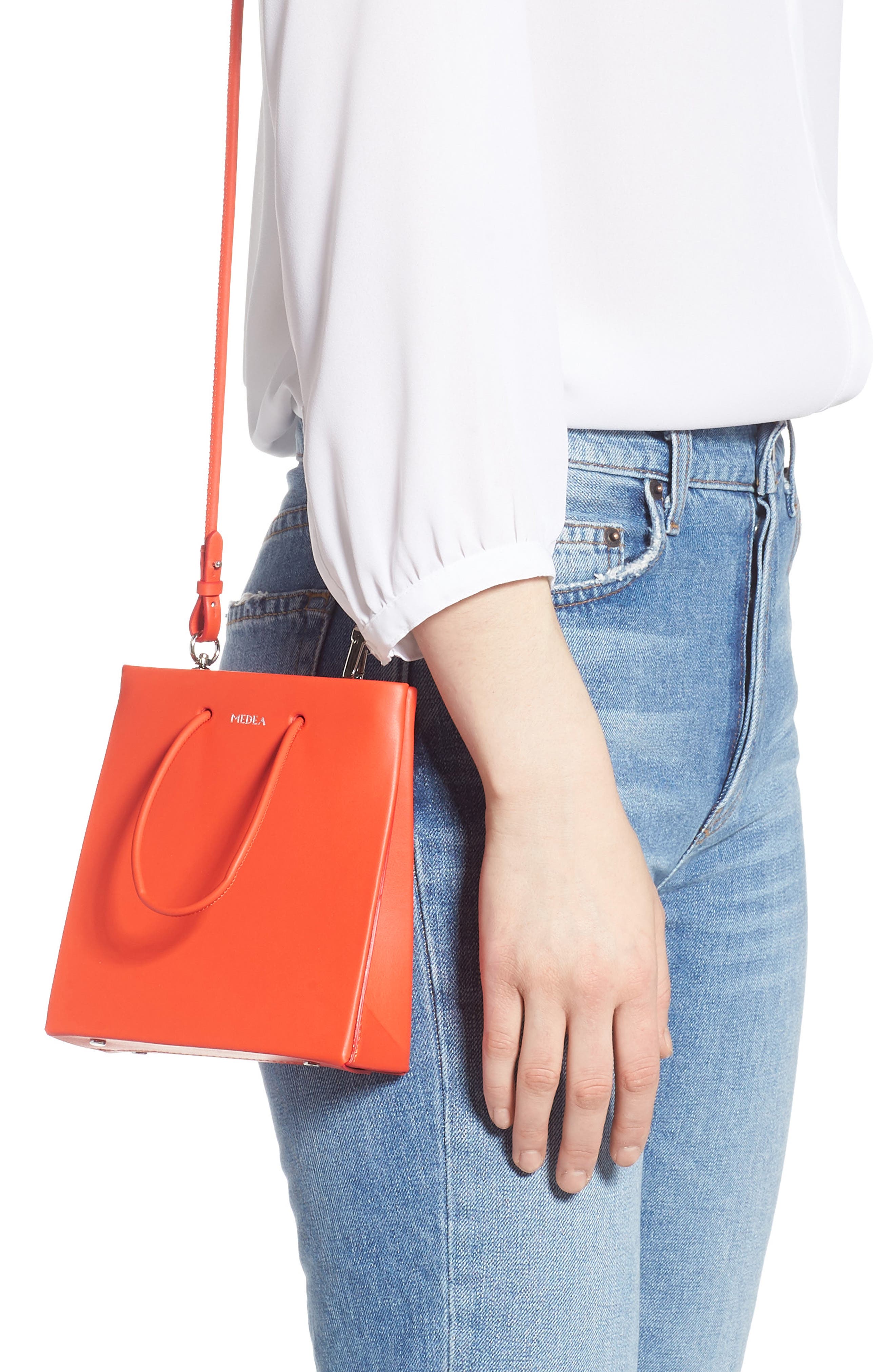 Medea Prima Short Calfskin Leather Bag, Alternate, color, 