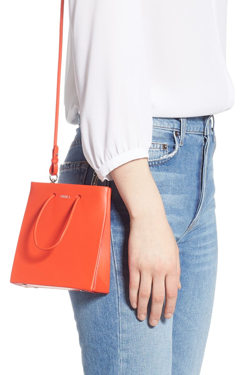 Medea Prima Short Calfskin Leather Bag, Alternate, color,