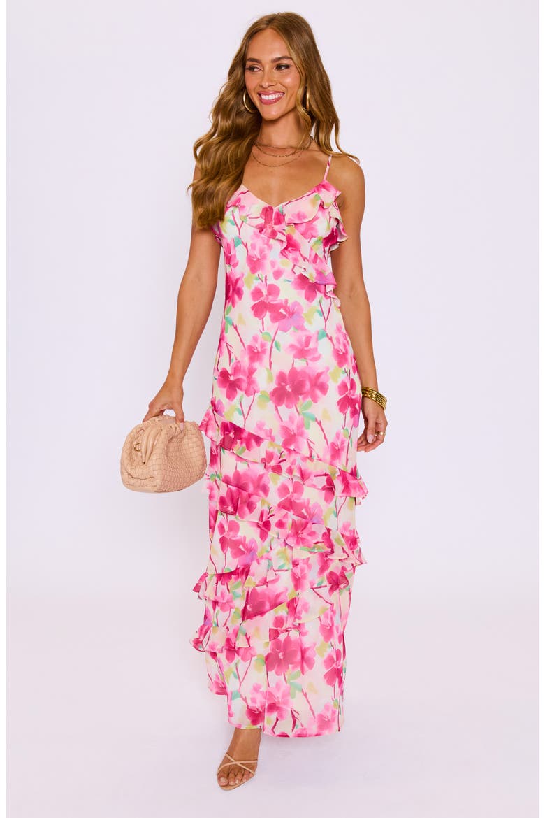 Sylvie Floral Print Sleeveless Maxi Dress, Alternate, color, PINK FLORAL