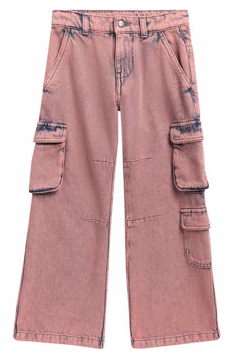 Kids' Logo Overdye Cargo Wide Leg Jeans