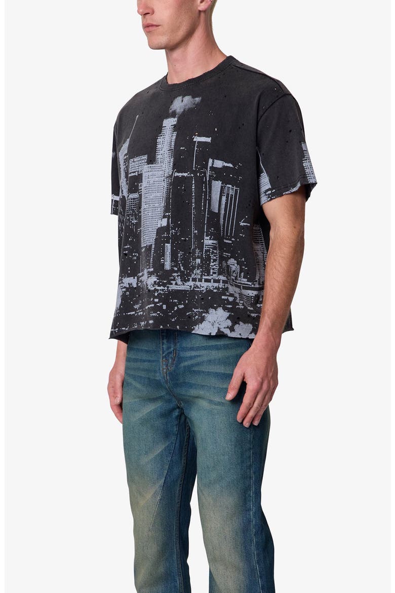 DTLA Distressed Graphic T-Shirt, Alternate, color, VINTAGE BLACK