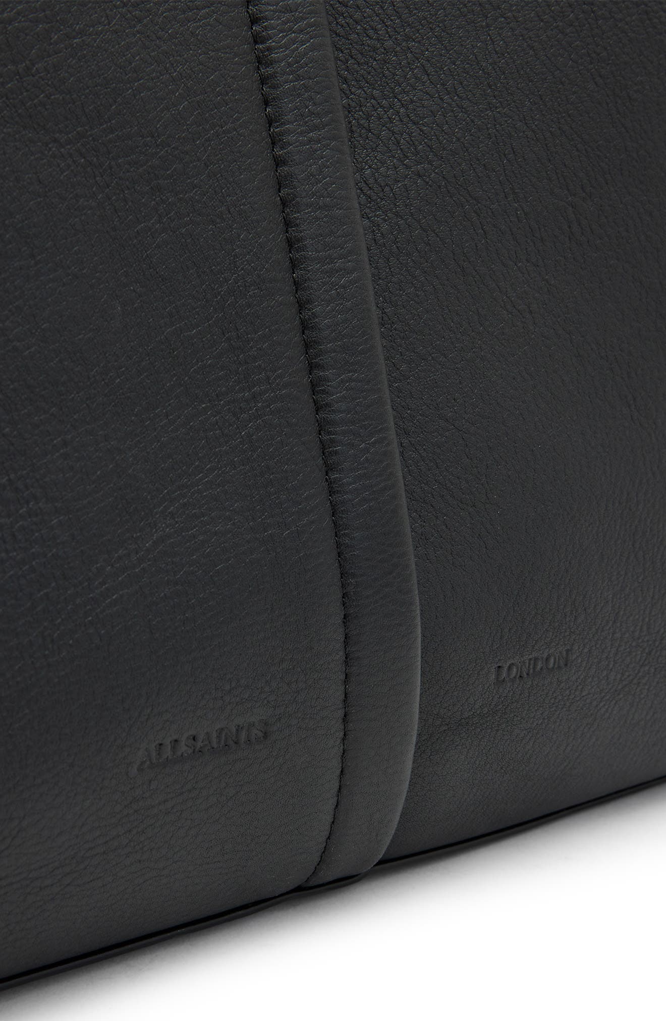 AllSaints Phoenix Leather East/West Tote, Alternate, color, Black