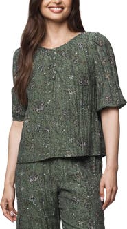 Splendid Versailles Floral Puff Sleeve Top