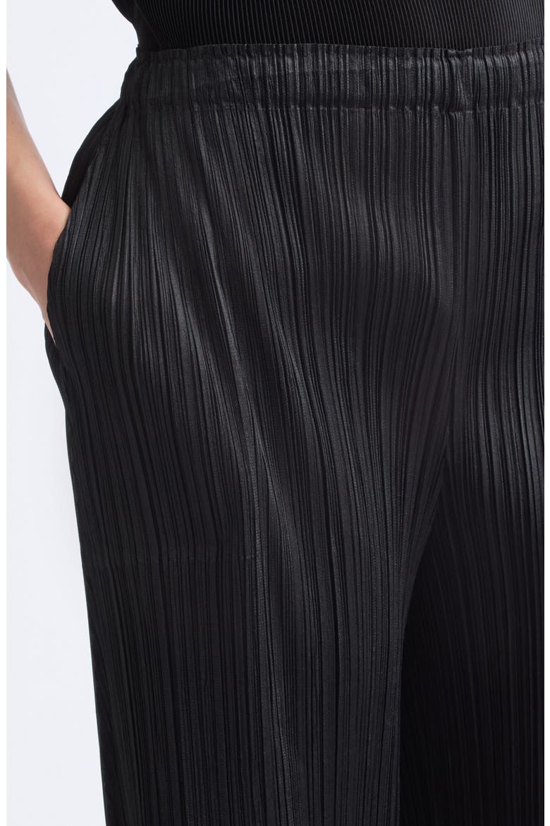 Monthly Colors July Pleated Crop Straight Leg Pants, Alternate, color, BLACK