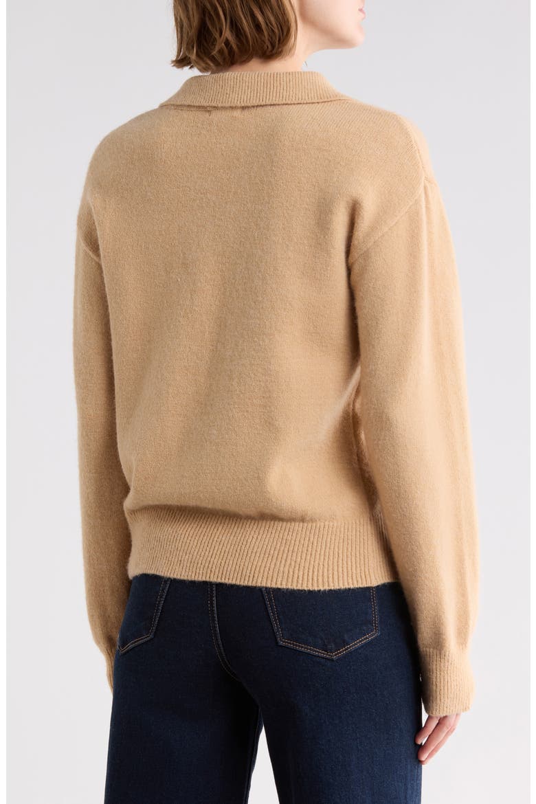 Johnny Collar Sweater, Alternate, color, LIGHT CAMEL