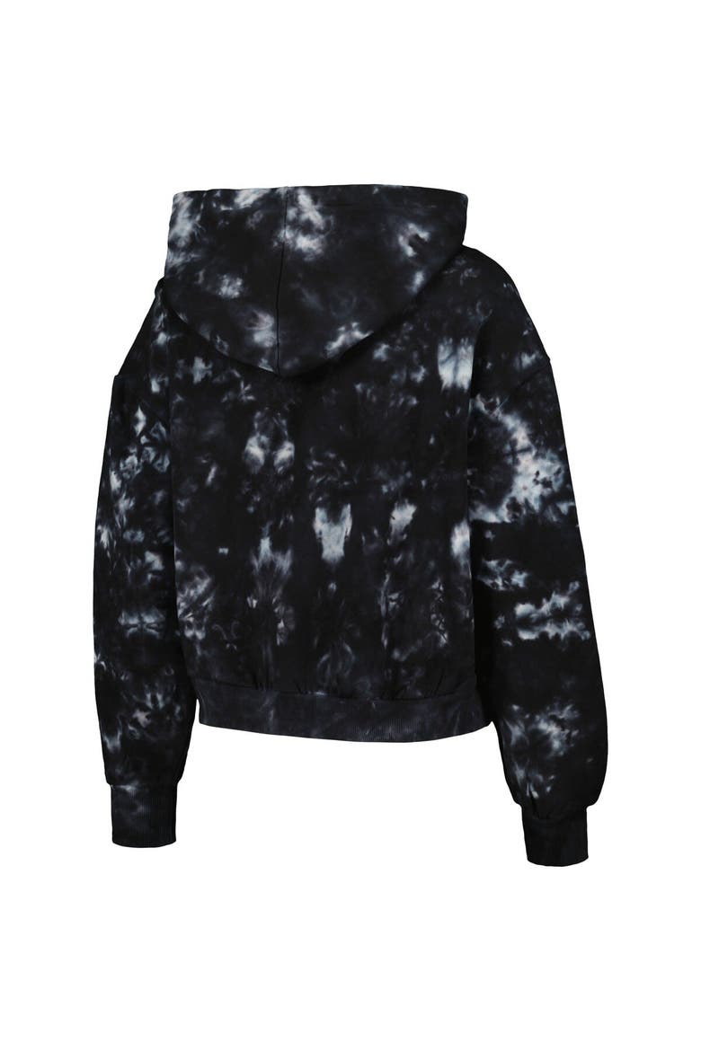 Women's The Wild Collective  Black Minnesota Vikings Tie-Dye Cropped Pullover Hoodie, Alternate, color, Black