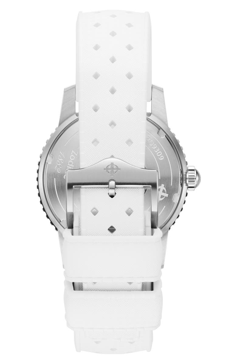 Zodiac Compression Diver Automatic White Rubber Watch, 40mm, Alternate, color, White