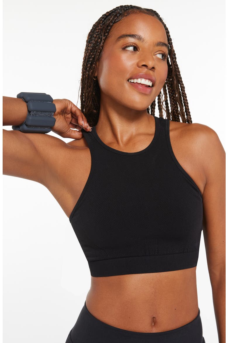 Racerback Seamless Sports Bra, Alternate, color, BLACK
