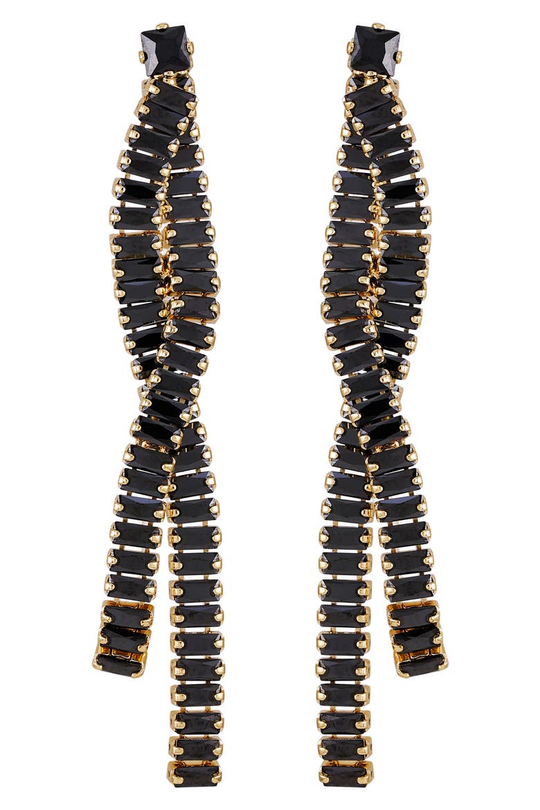 Crystal Drop Earrings, Main, color, GOLD TONE