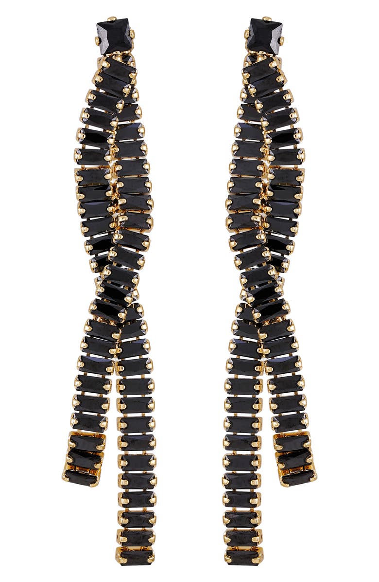 Vince Camuto Crystal Drop Earrings, Main, color, Gold Tone