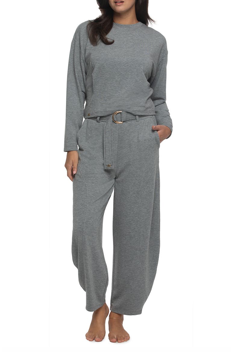 Emery Top and Barrel Pants Sleep Set, Main, color, HEATHER GREY
