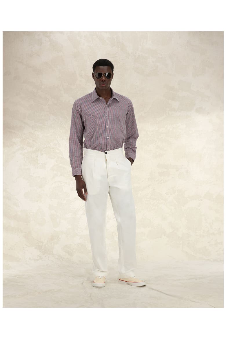 Oklahoma Cotton Pleated Trousers, Alternate, color, WHITE
