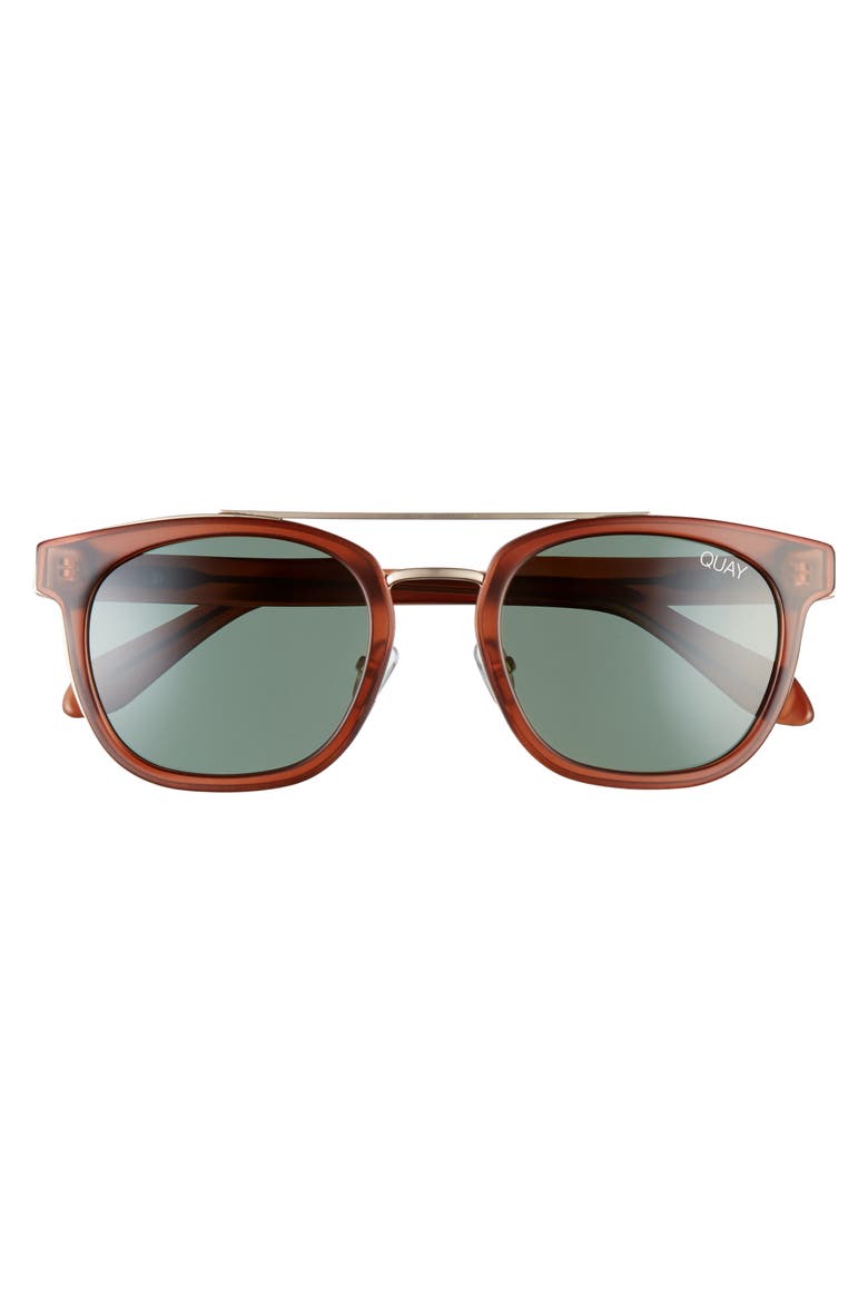 Coolin 49mm Polarized Round Sunglasses, Alternate, color, MATTE BROWN/ MATTE GOLD/ GREEN
