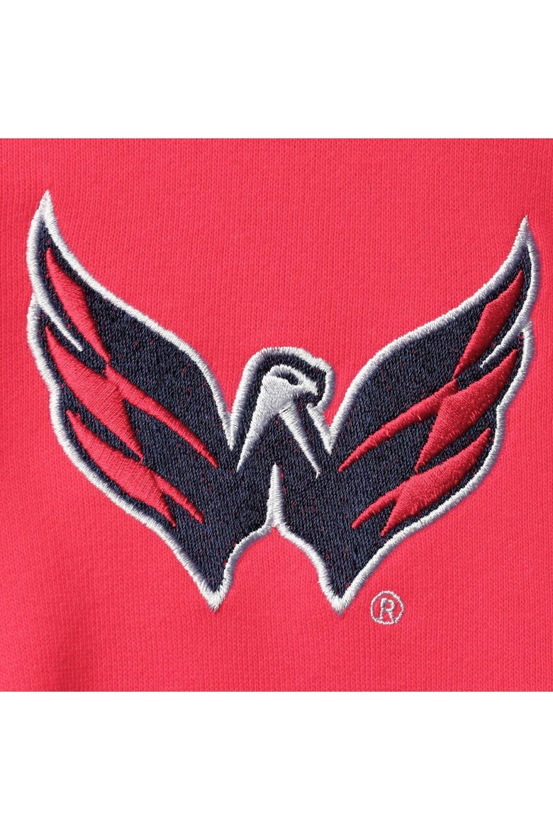 Men's Starter Red/Navy Washington Capitals Playoffs Color Block Full-Zip Hoodie, Alternate, color, Red