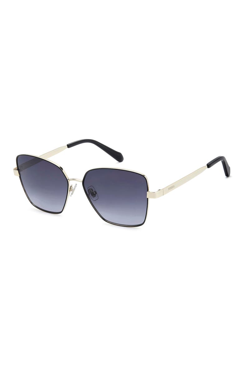 57mm Gradient Square Sunglasses, Alternate, color, LIGHT GOLD/ DARK GREY SF