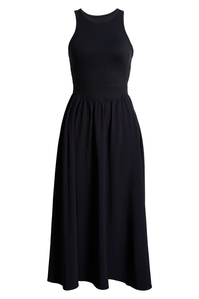 Effortless Cutout Back Hybrid Dress, Alternate, color, BLACK