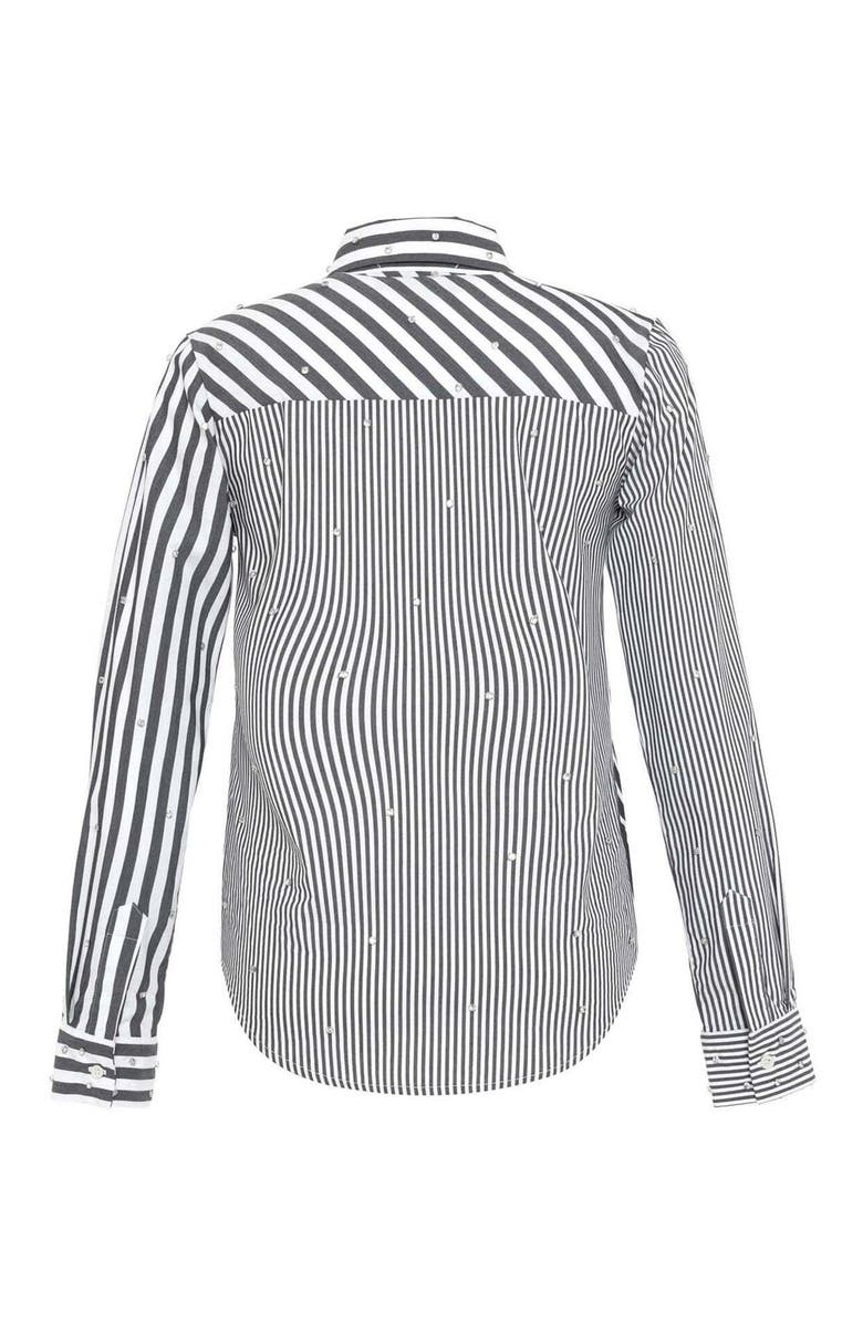 THEO The Label Echo Mix Stripe Pearly Shirt, Alternate, color, 