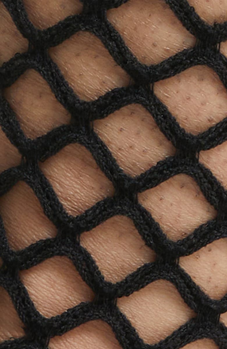HIGH HEEL JUNGLE Hedge Fishnet Cotton Blend Crew Socks, Alternate, color, Black