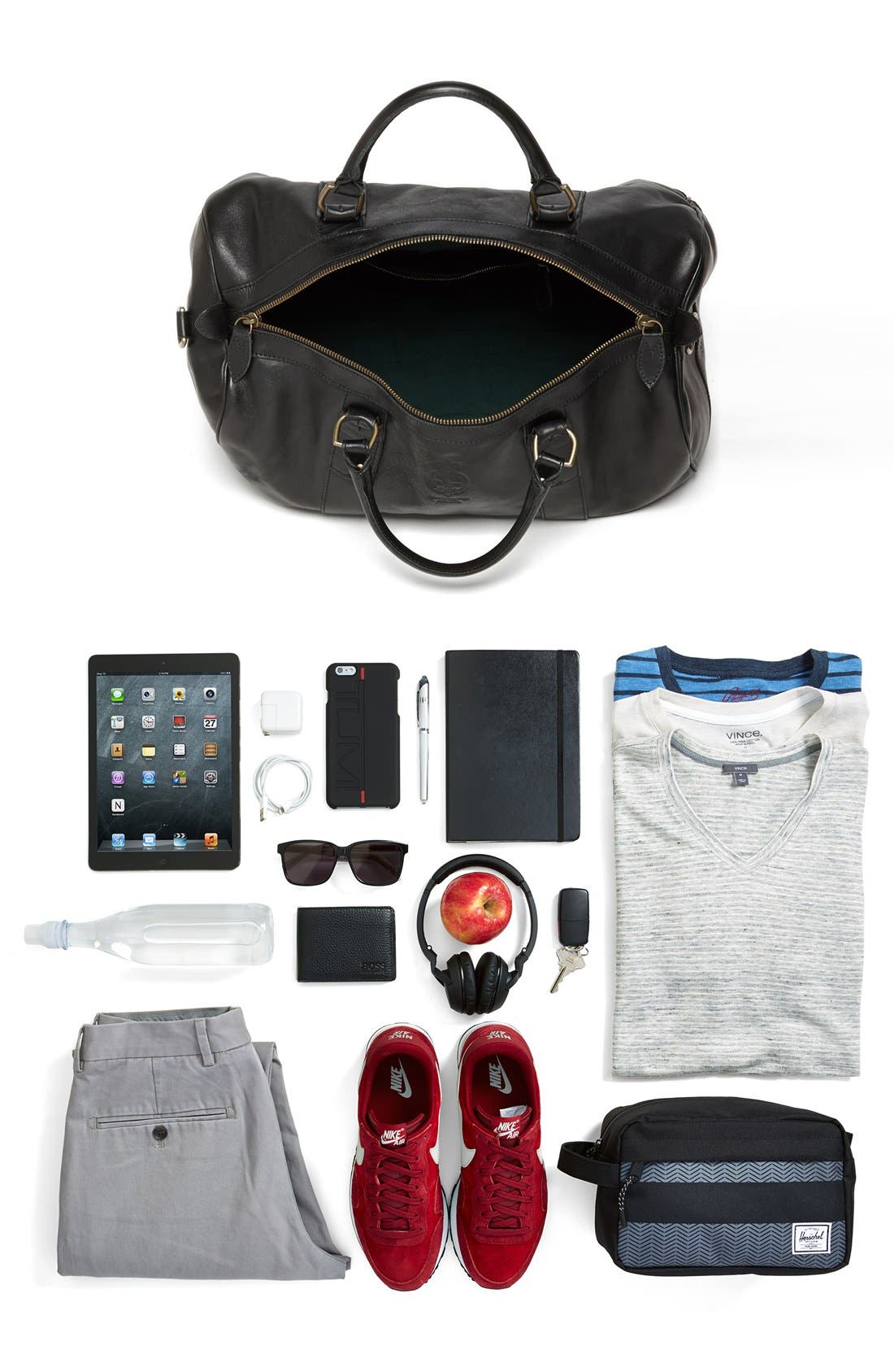 Polo Ralph Lauren Leather Gym Bag, Alternate, color, 