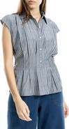 MAX STUDIO Pin Tuck Pleat Button Front Shirt