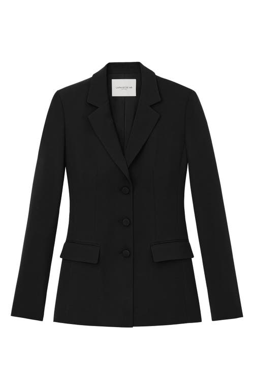 Lafayette 148 New York Single Breasted Three Button Blazer In Black