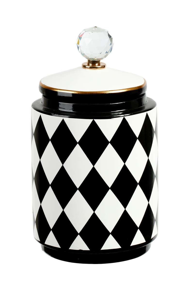 Mark Roberts 11" Harlequin Urn with Lid, Medium, Main, color, Black