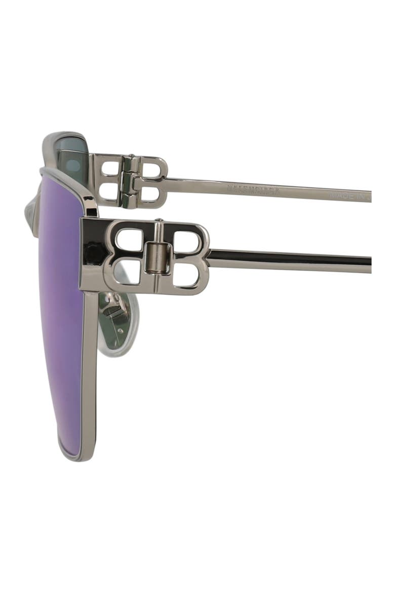63mm Mirrored Polarized Square Sunglasses, Alternate, color, SILVER SILVER VIOLET