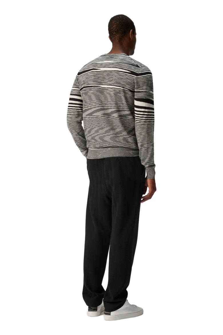 Slub Crew-neck Pullover, Alternate, color, Black & White