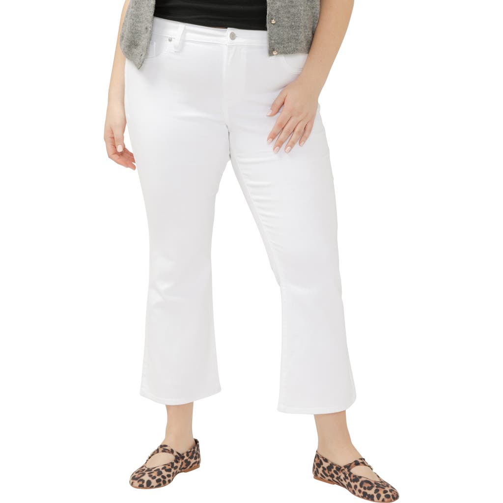 Silver Jeans Co. Plus Size Suki Mid Rise Curvy Fit Kick Flare Jeans In White