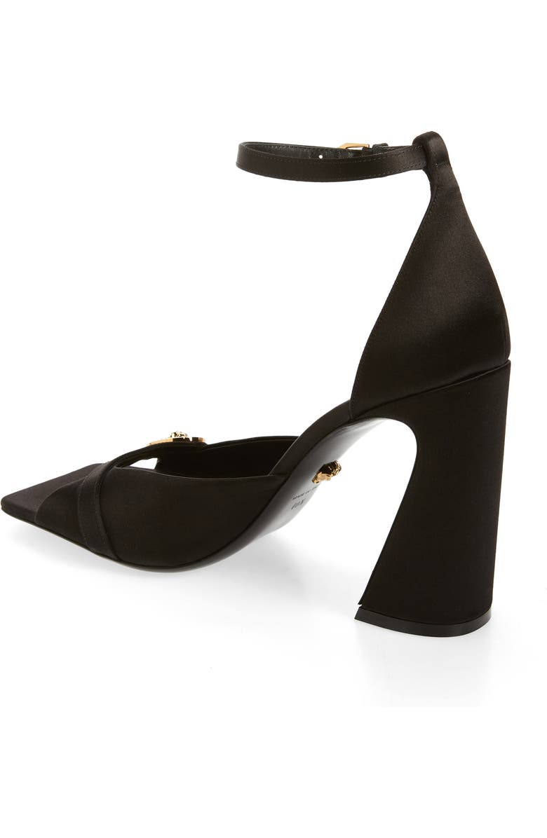 Versace Crystal Medusa Medallion Ankle Strap Sandal, Alternate, color,