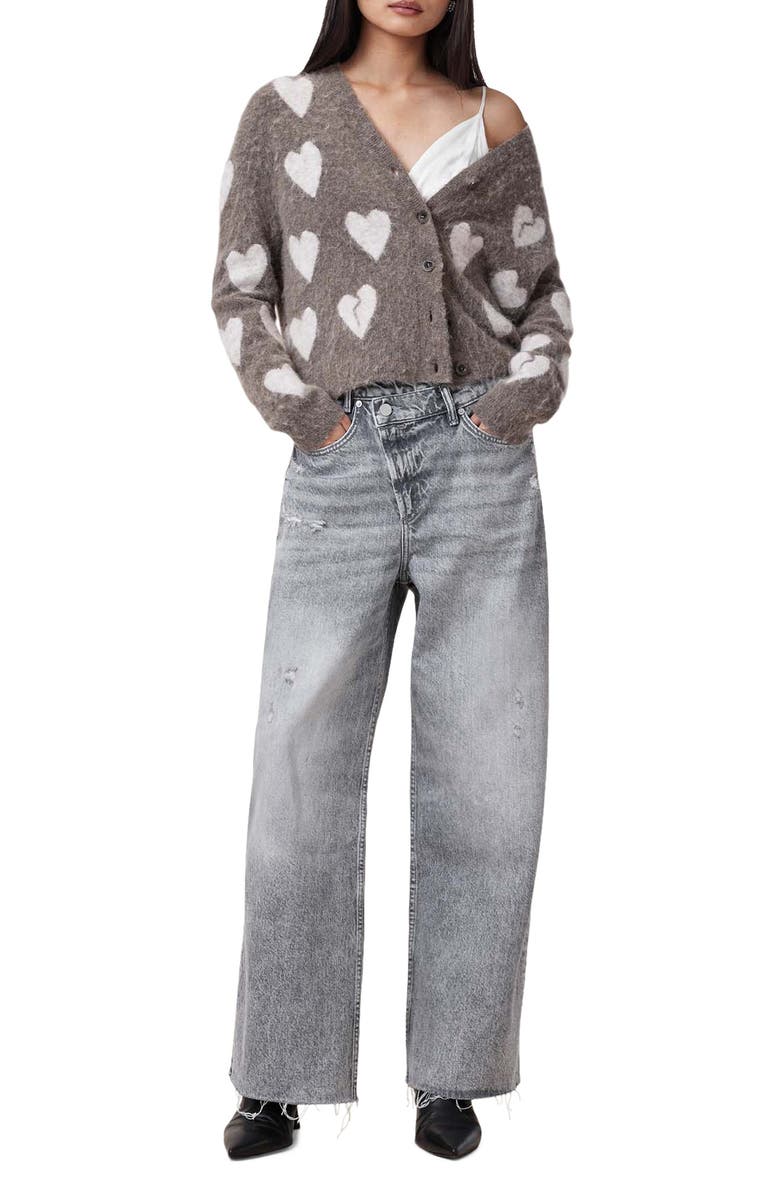 AllSaints Aki Crossover Wide Leg Jeans, Alternate, color,