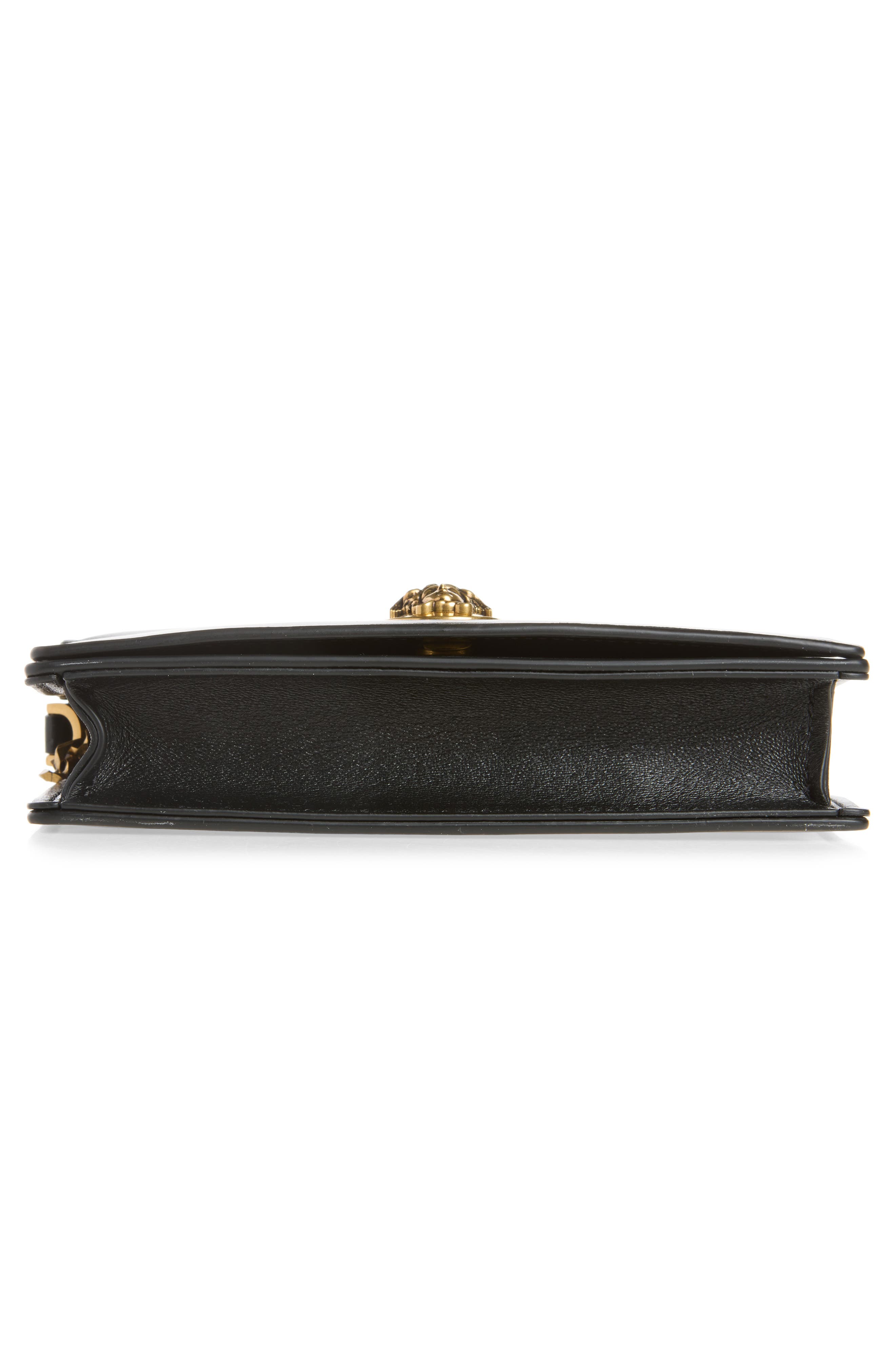 Mini Emblème Lambskin Leather Crossbody Bag, Alternate, color, BLACK-GOLD 82