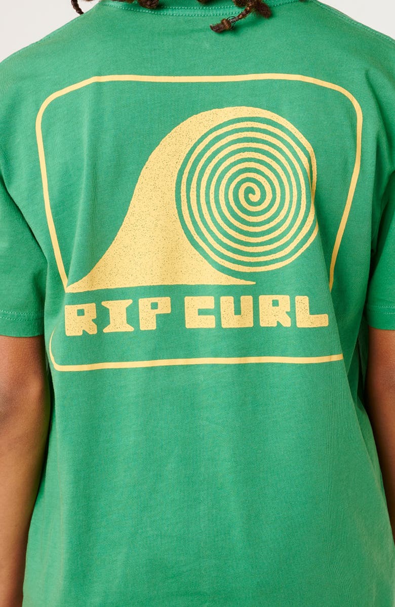 Rip Curl Kids' Rolling Wave Cotton Graphic T-Shirt, Alternate, color, Leaf Green