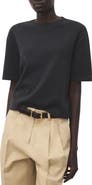 MANGO Short Sleeve Wool & Cotton Crewneck Sweater