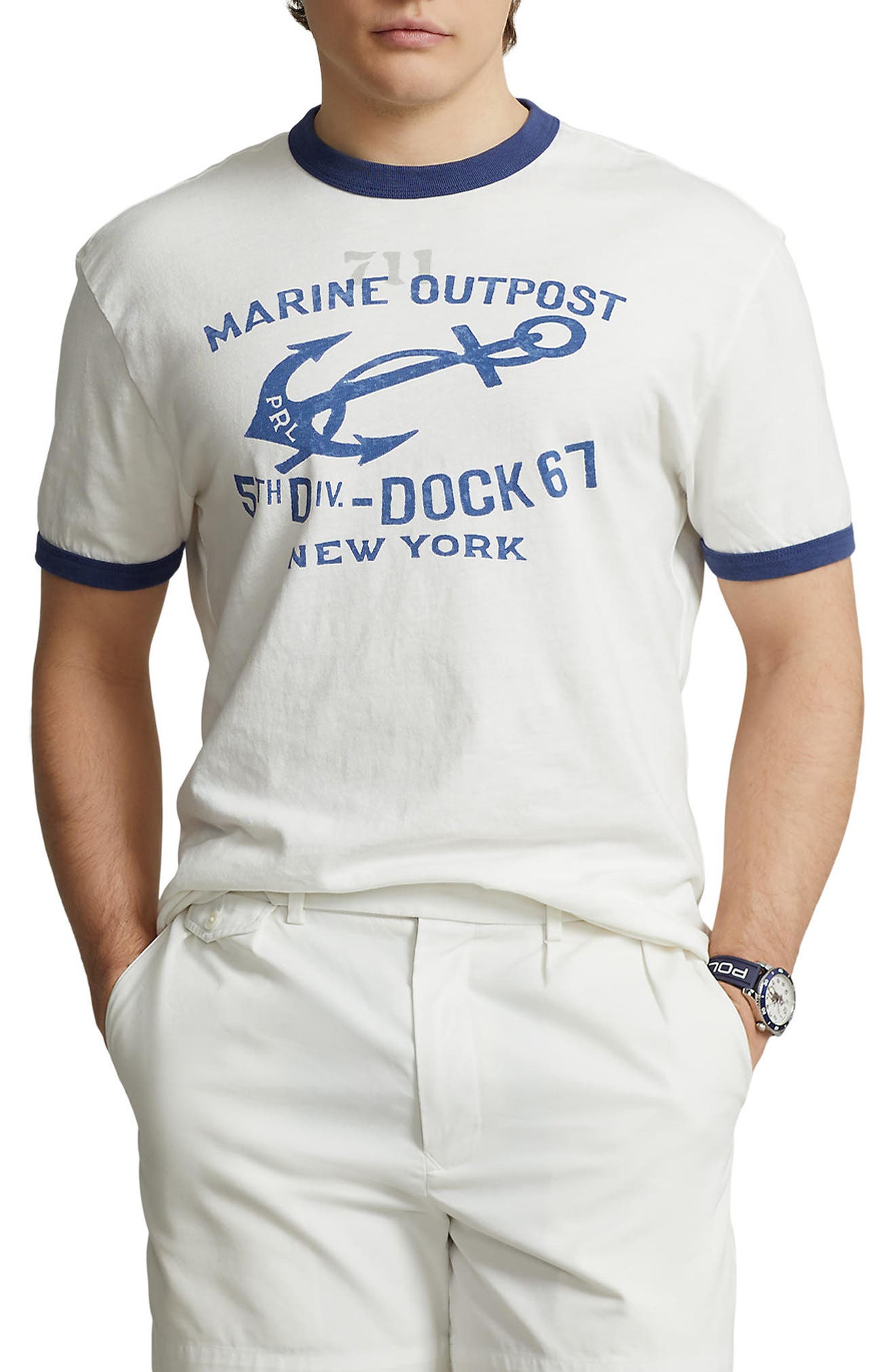 Polo Ralph Lauren Classic Fit Ringer Cotton Jersey Graphic T-Shirt (Men ...