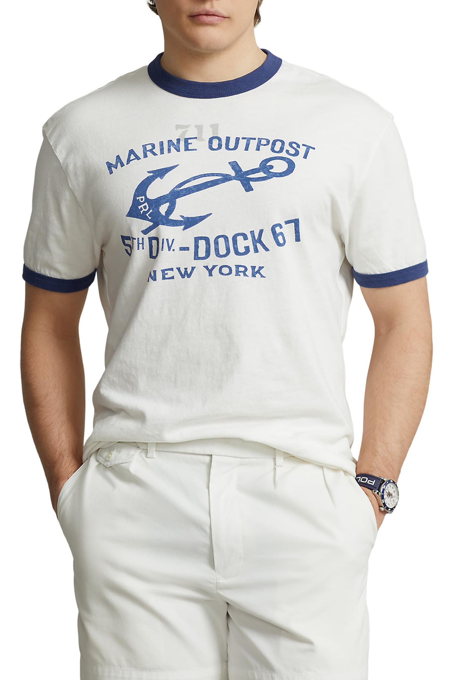 Ralph Ringer Polo Ralph Lauren Classic Fit Ringer Cotton Jersey Graphic T-Shirt (Men ...