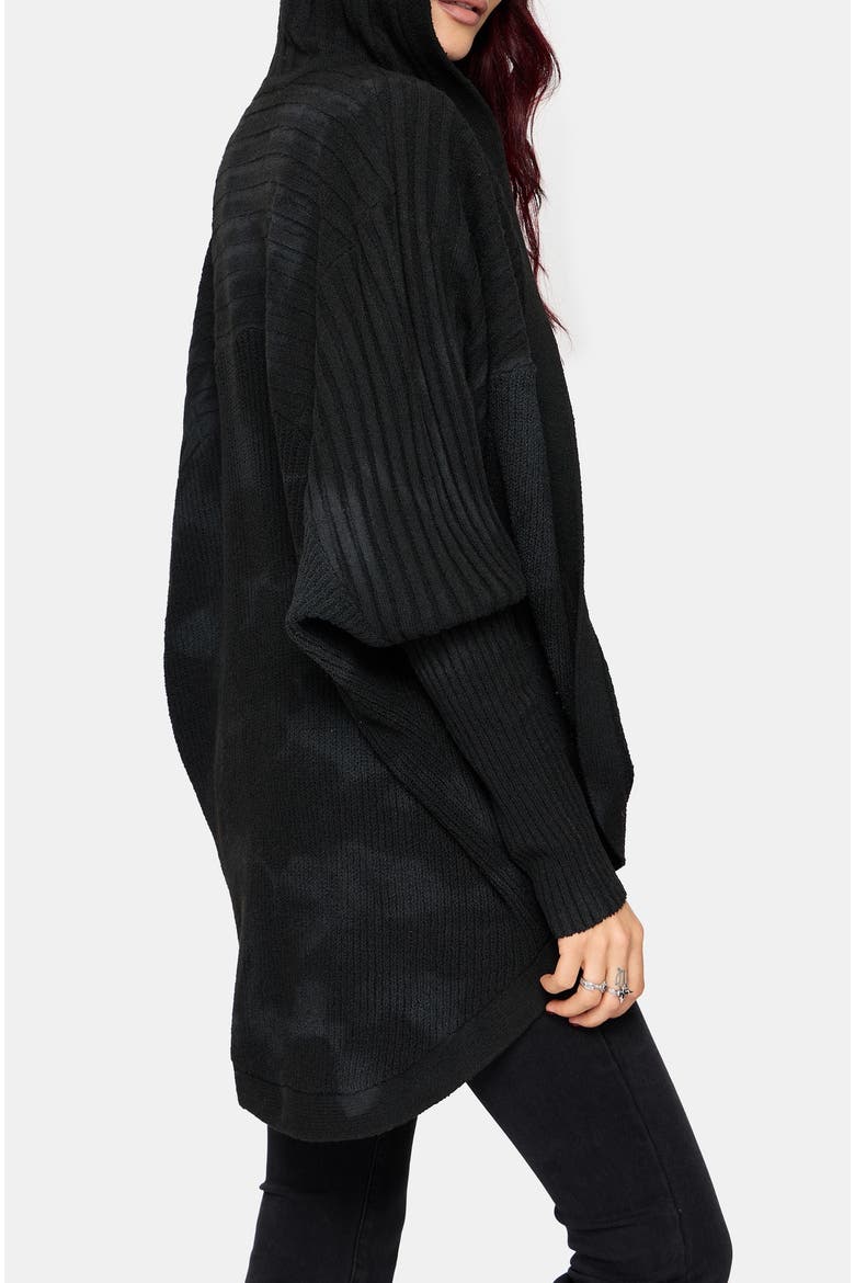 Morpho Cocoon Hooded Cardigan, Alternate, color, Black