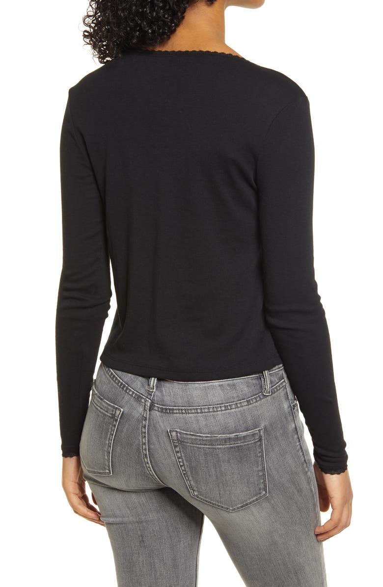 BP. Lace Trim Long Sleeve Tee, Alternate, color, 