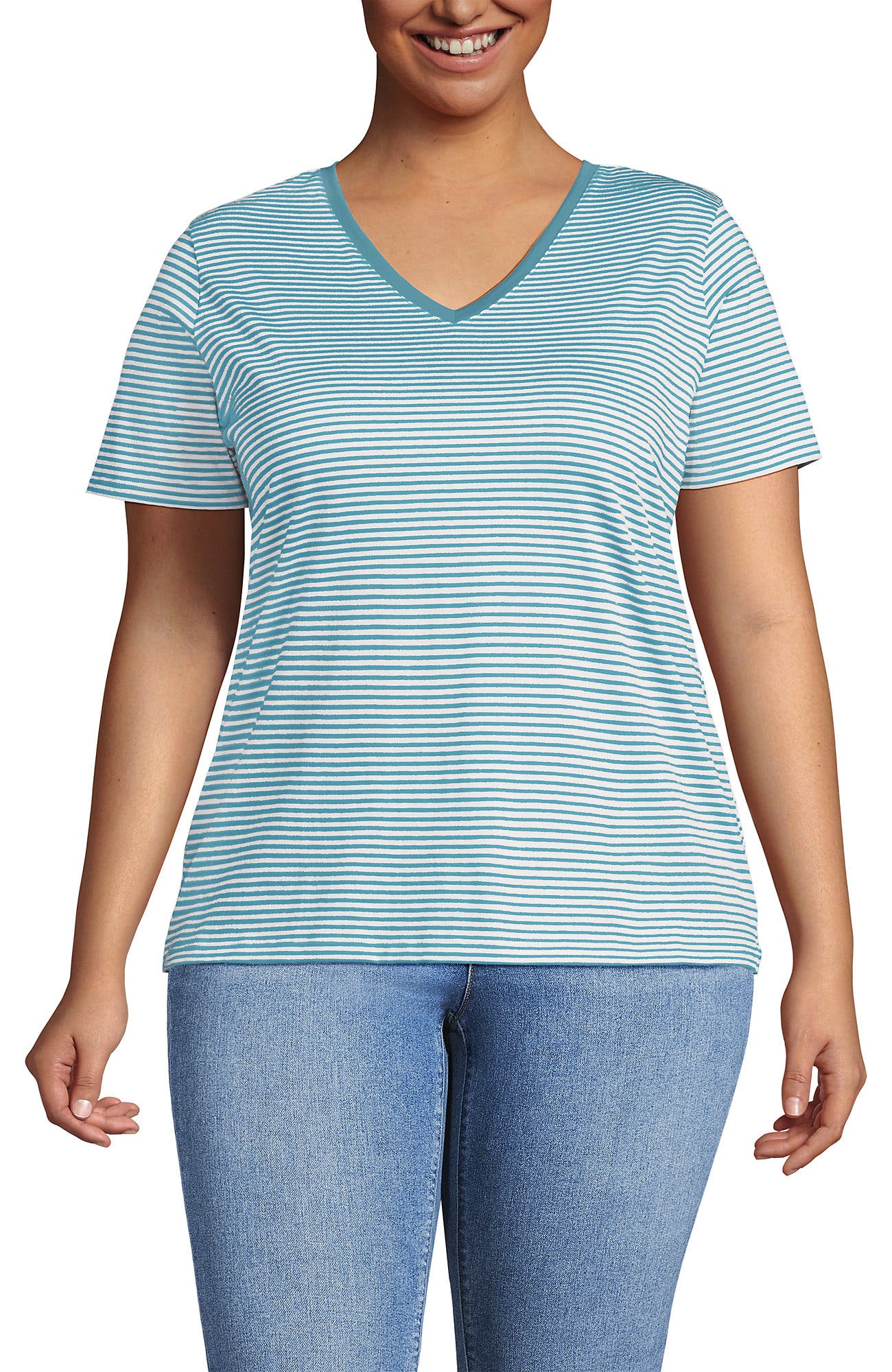 Bright Aqua Micro Stripe