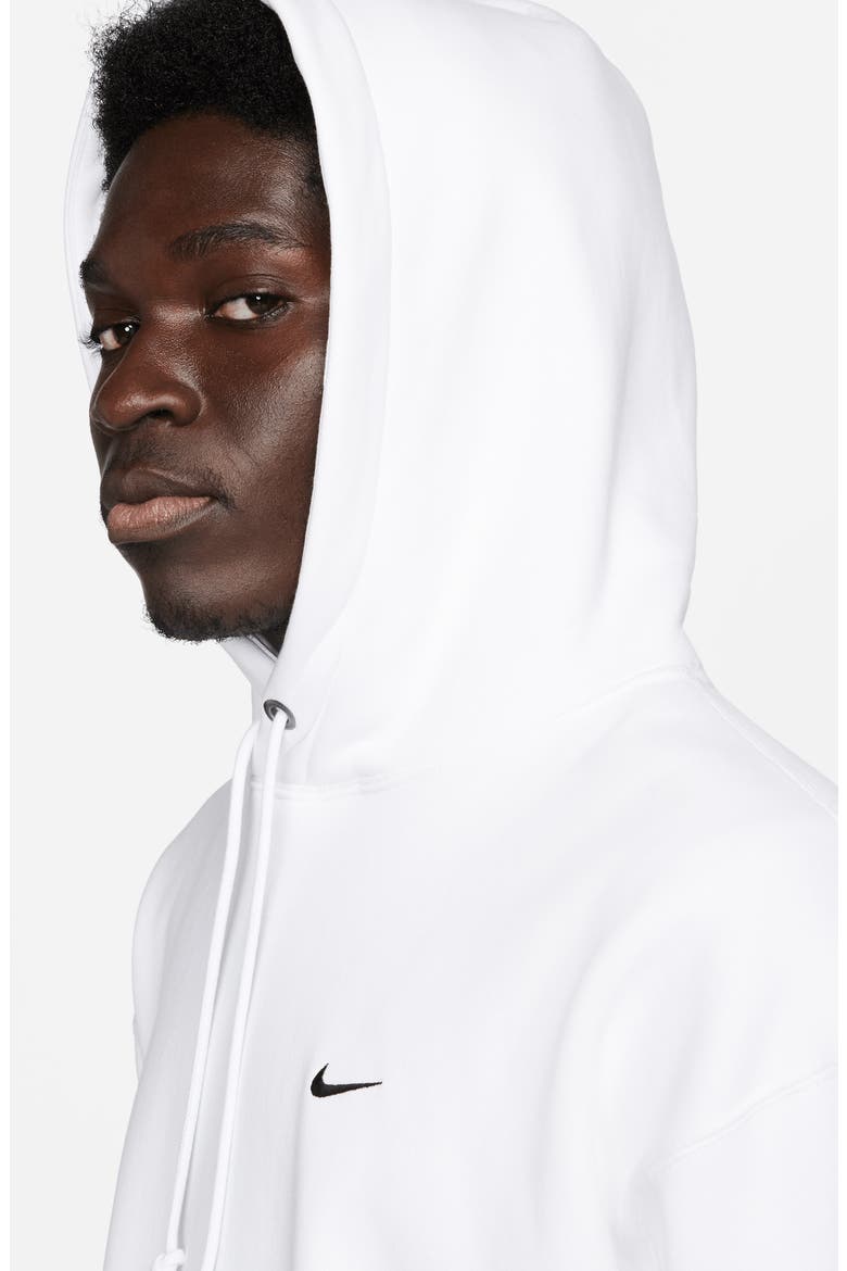Solo Swoosh Fleece Hoodie, Alternate, color, WHITE/ BLACK