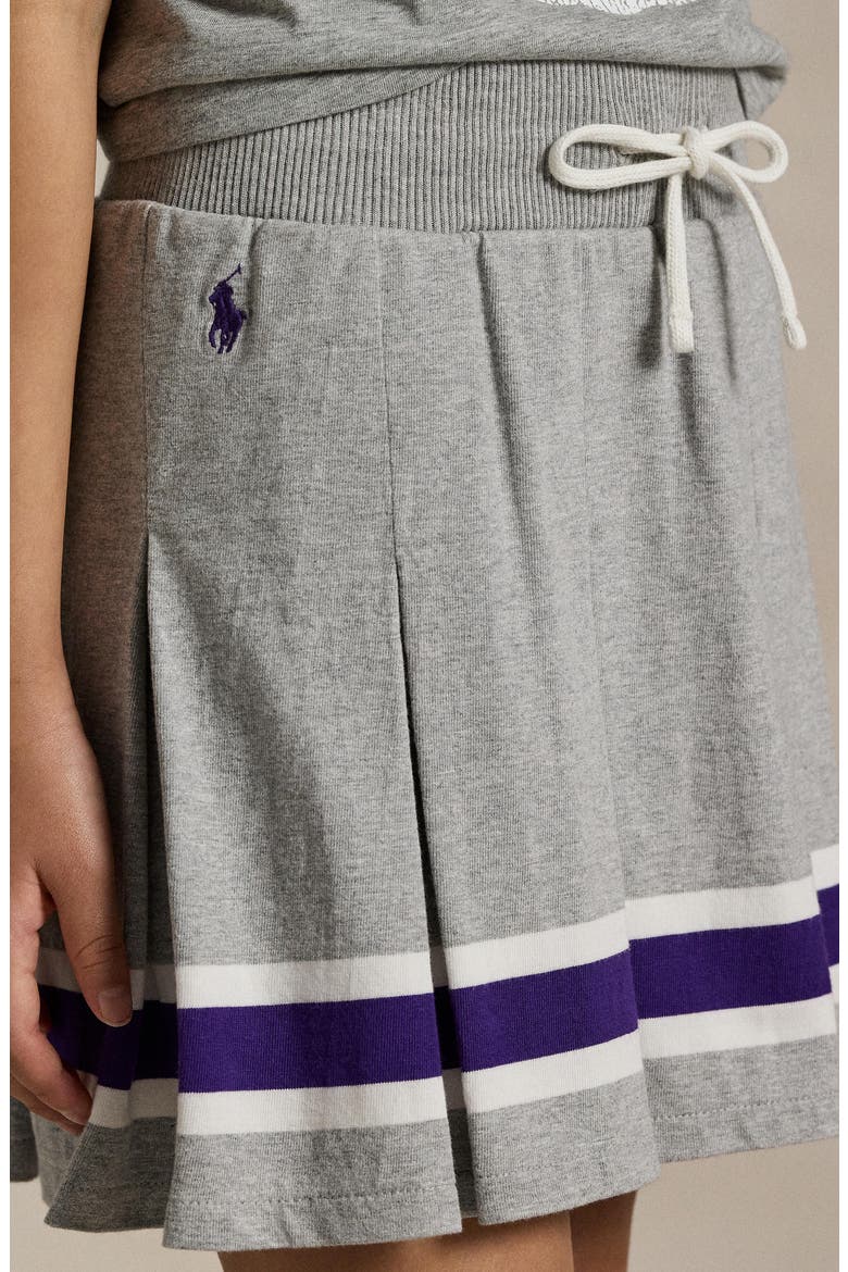 Kids' Pleated Tennis Skirt, Alternate, color, ANDOVER HEATHER / PURPLE