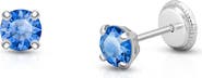 Tiny Blessings 14K Gold 4mm Crystal Birthstone Studs Screw Back Earrings