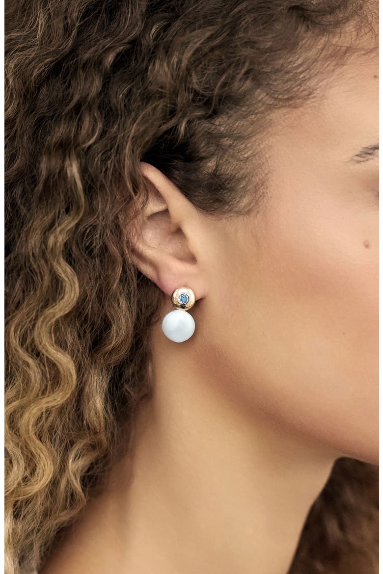 Majestic Freshwater Pearl Drop Earrings, Alternate, color, BLUE
