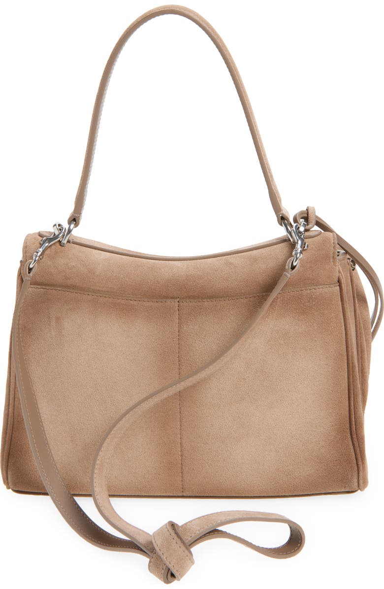 Balenciaga Rodeo Waxed Suede Top Handle Bag, Alternate, color, Sesame