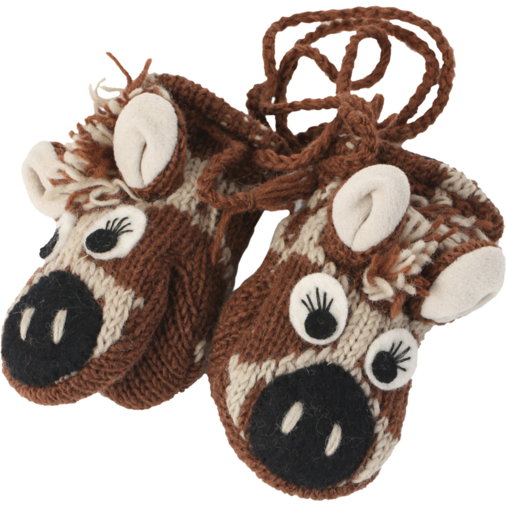 Nirvanna Designs Giraffe Mittens In Brown
